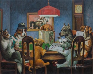 チェスをする犬 Oil Paintings